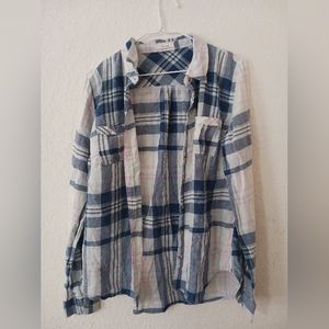 Blue Pink and White Flannel